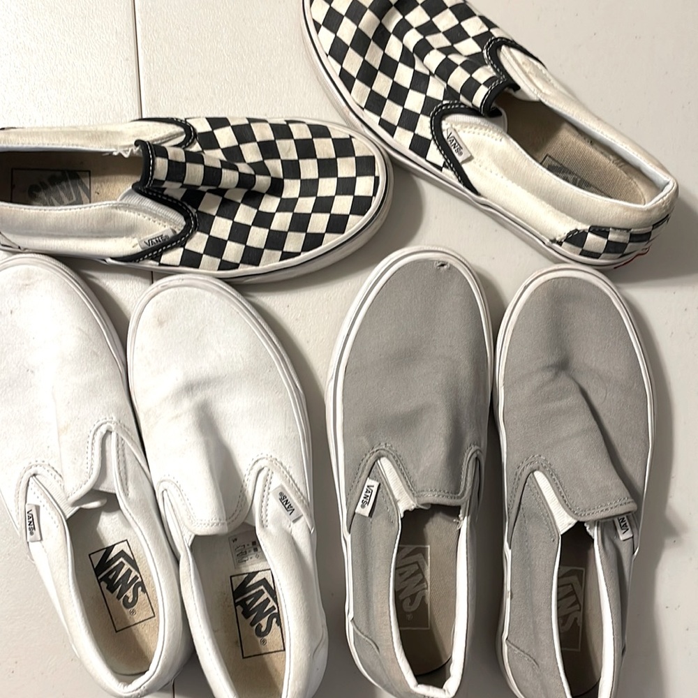 3 pairs used vans - size 8 women. As is